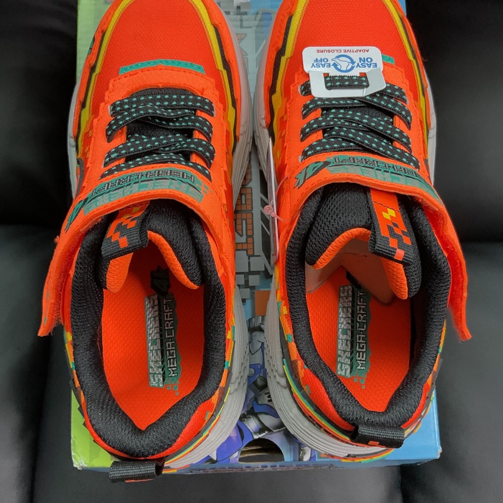 Skechers Kids' Mega-Craft 4K Sneakers Orange Black Size 2.5 Youth - Picture 4 of 10
